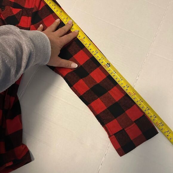 NWT Levi's Boys Hooded Flannel Shirt Size Large 10-12 Black/Red - Picture 4 of 7